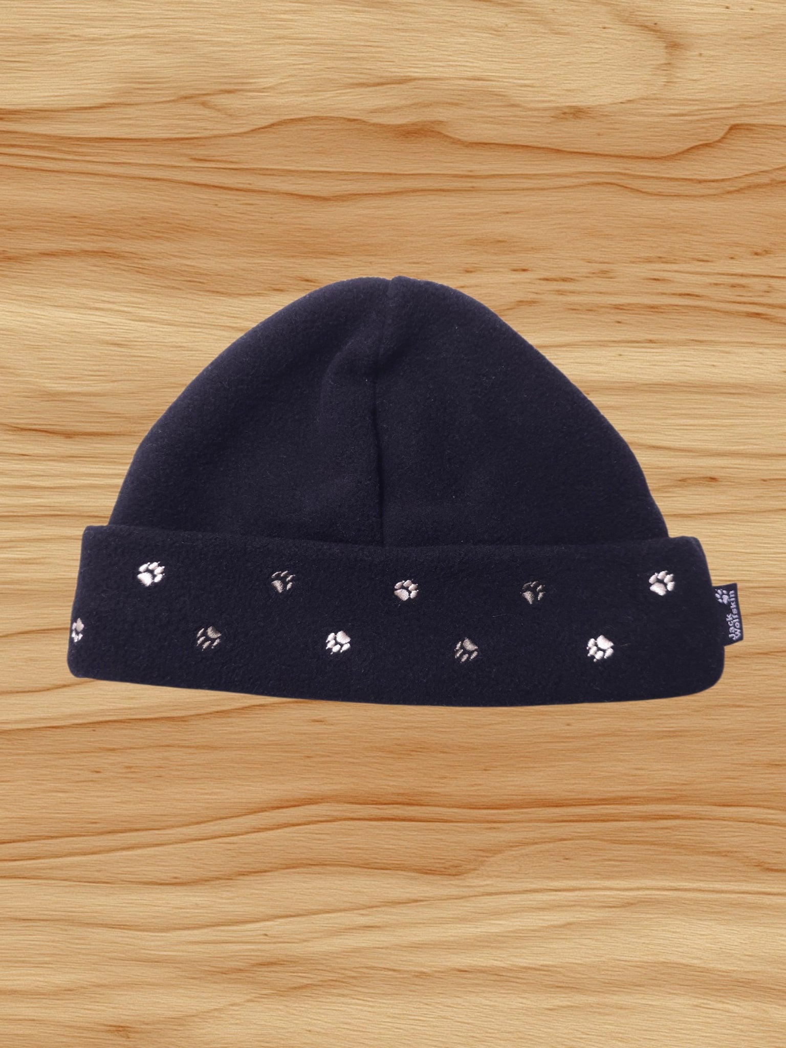 Jack Wolfskin Fleecemütze Schwarz Pfoten-Print One Size
