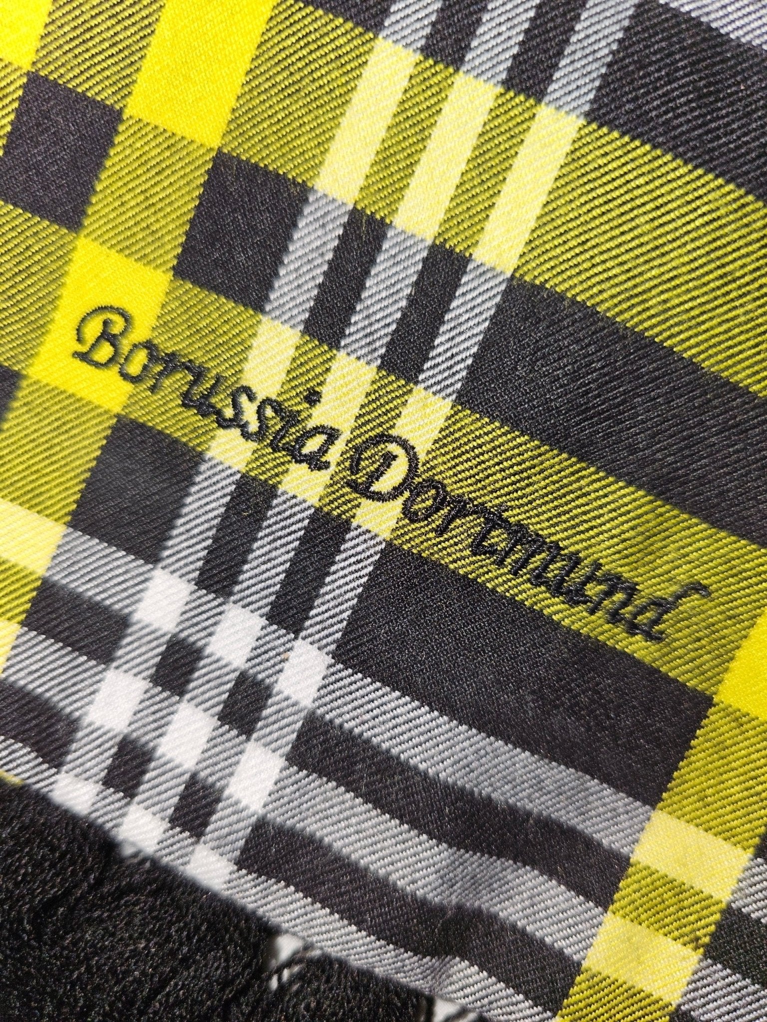 BVB Borussia Dortmund Schal „Kariert“ Schwarz/Gelb Neu mit Etikett