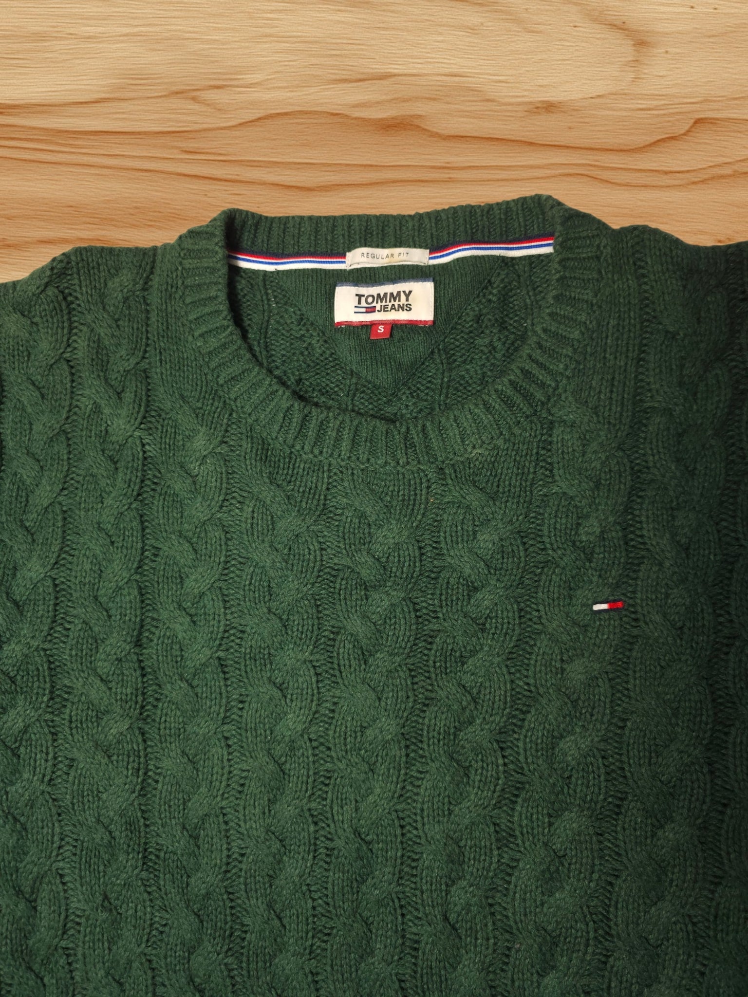 Tommy Jeans Strickpullover Zopfmuster Gr. L (Tag S)