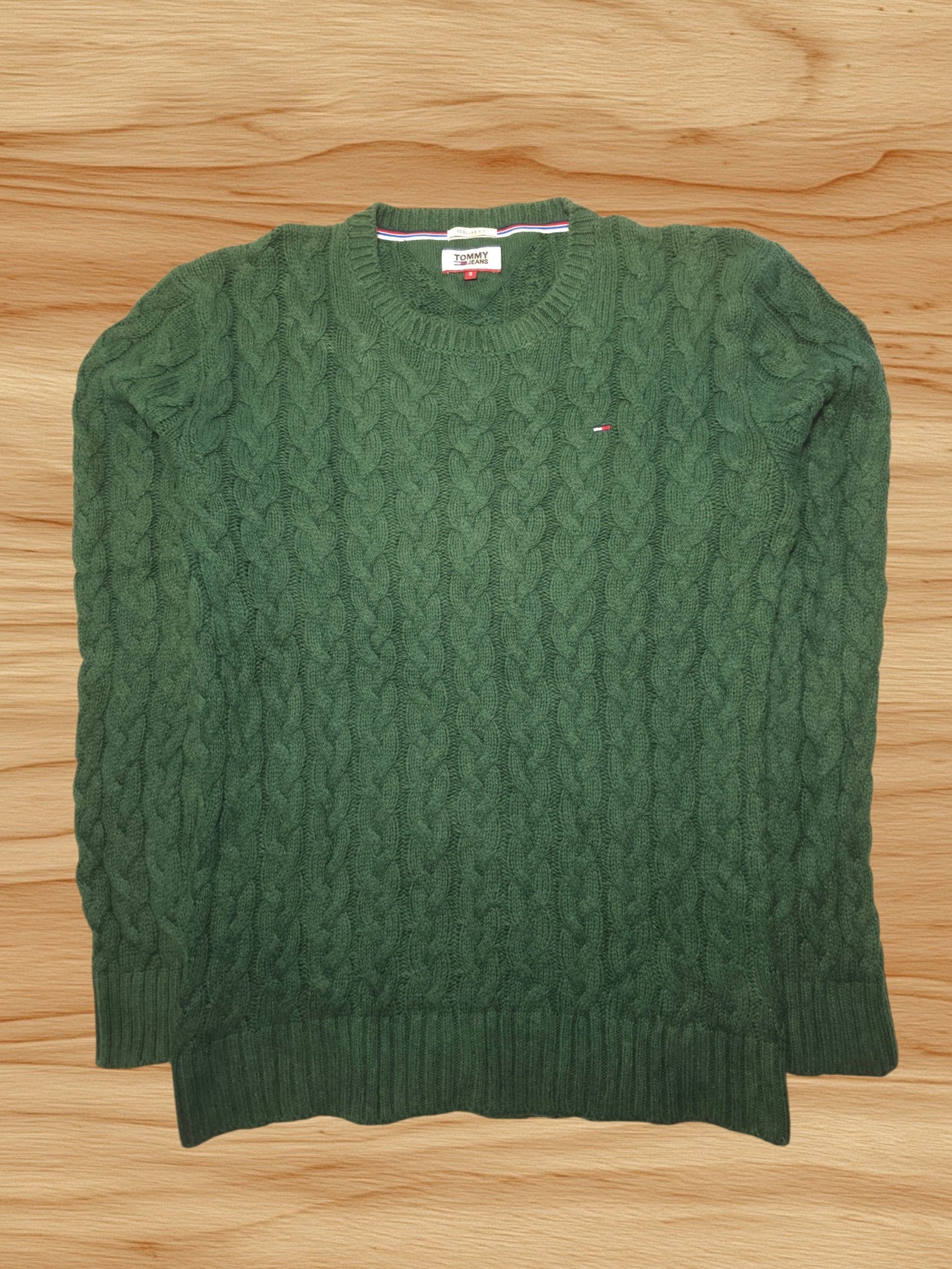 Tommy Jeans Strickpullover Zopfmuster Gr. L (Tag S)