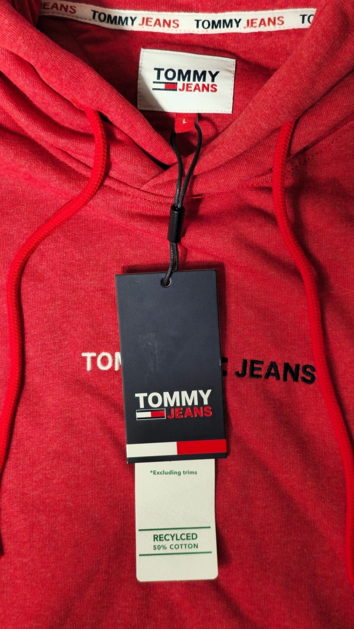 Tommy Jeans Hoodie Rot Gr. L, Neu mit Etikett
