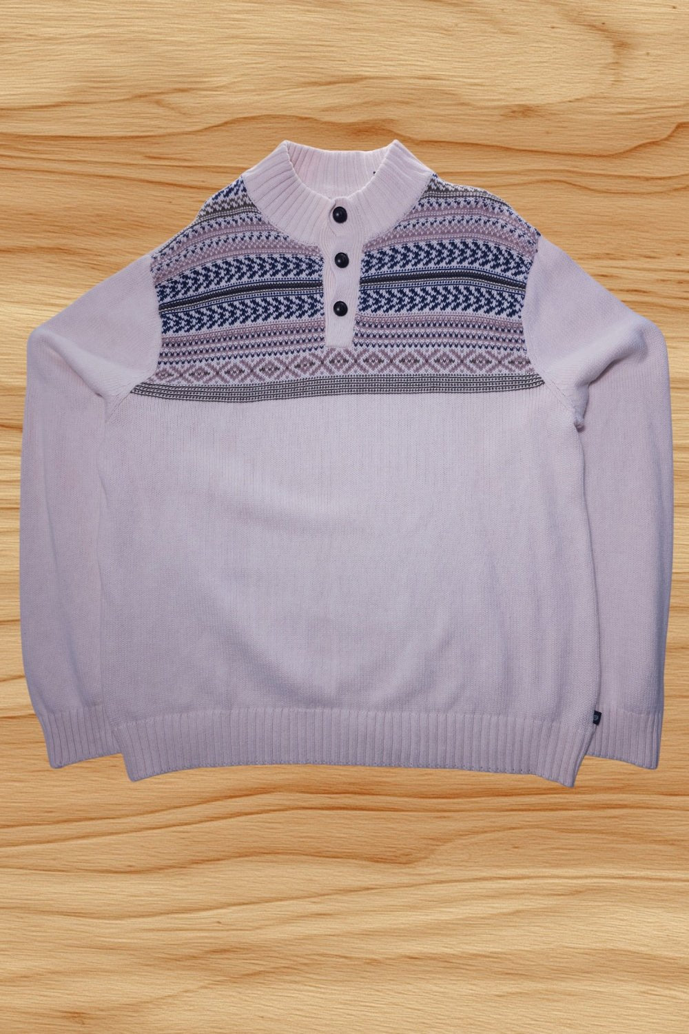 Chaps Strickpullover Beige Muster Gr. L